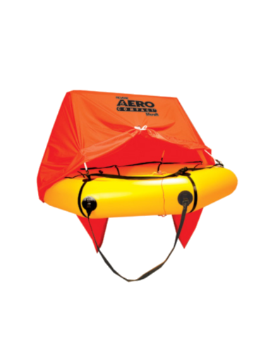 Balsa salvavidas Revere compacta aero 4 personas con toldo y kit lujo