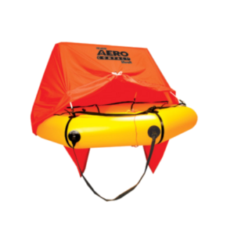 Balsa salvavidas Revere compacta aero 4 personas con toldo y kit estándar