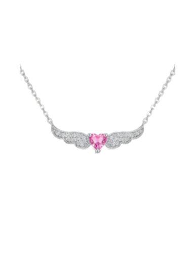 Collar con diseño de corazón con alas